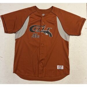 Vintage Colt 45s Throwback Baseball Jersey Men's  XL Orange Button Up‎ MLB